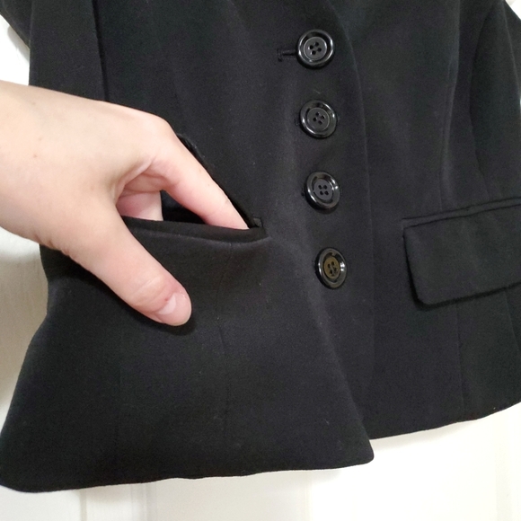 INC International Concepts back lace up corset button vest black 4P 4 petite - Picture 7 of 13